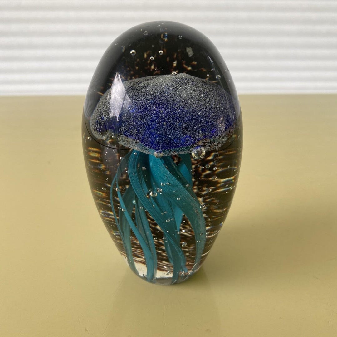 Fabrique Paperweight Jellyfish Ocean Sea Nautical Jellyfish Art Glass 4 ...