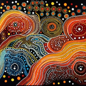 Aboriginal Wall Decor, Aboriginal Digital Art, Australian Aboriginal Art, Aboriginal Dot Art, Aboriginal Digital Art, Dot Aboriginal Art