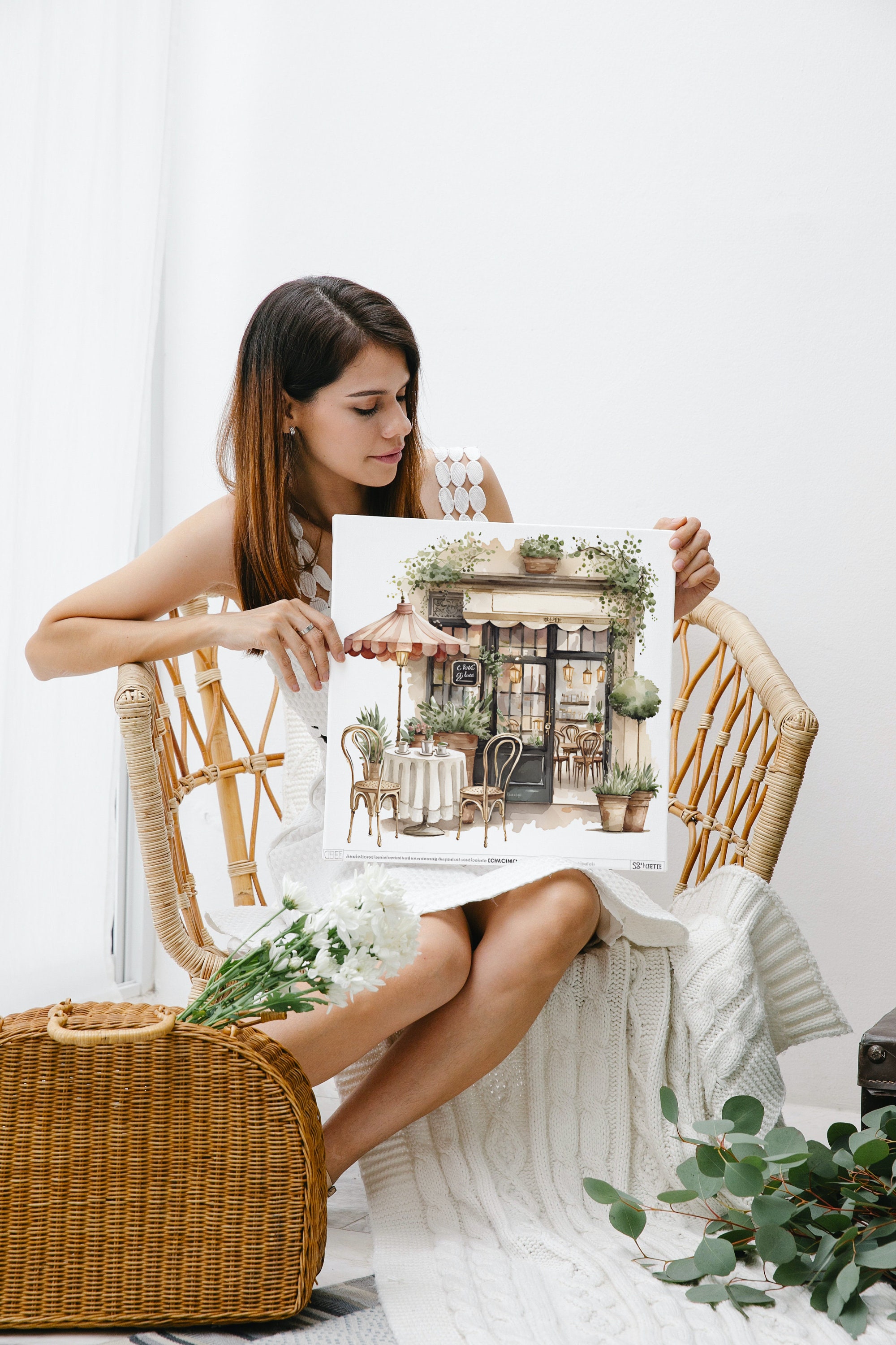 Best French Café Watercolor Clipart, Café Interior Clipart, Vintage ...