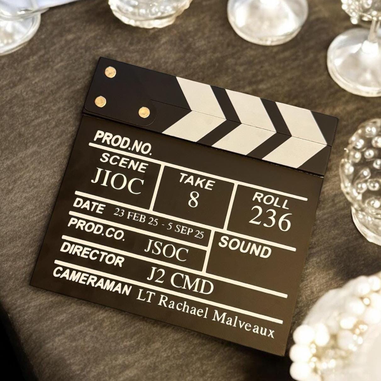 Ciack Acrilico Per Film E TV Con Penna E Cancellino, 26.5x30cm, Accessorio Da Regista, Decorazione E Gadget Per Cinema - 6