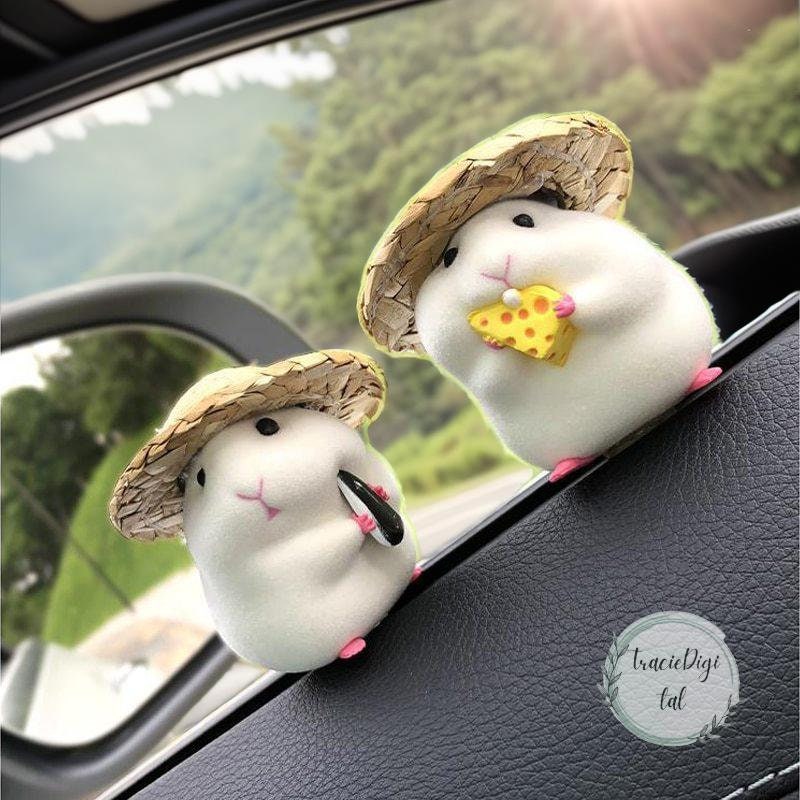 Cool Hamster Car Decoration Accessories Cute Console Doll For