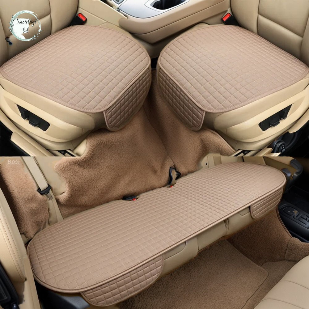 Luxury Car Seat Covers Leather Flax Seat Cover Mat Universal Automobiles  Seat Covers Cushion Protector Chair Seat-Cover Carpets