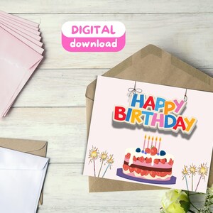 Anniversaire | Cartes d'anniversaire imprimables | Cartes pliables | Téléchargement numérique | Carte d'anniversaire numérique | Téléchargement instantané | Cartes de joyeux anniversaire |