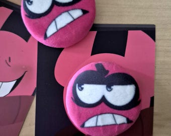 Spooky month Bob velseb fuzzy plush button pin