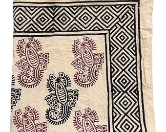 Hand printed bandana,Neckkerchief,Handkerchief,Necktie made with natural colours gift item
