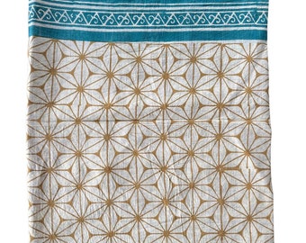 Hand Block Printed Cotton Sarong, Vegetable Dye Beach Wrap