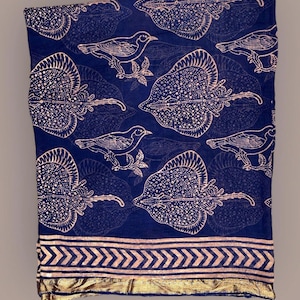 Paréo de plage d'été indien en coton bio imprimé main, serviette de plage, écharpe en coton, paréo de plage, cadeau pour votre