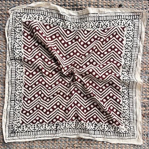 Hand printed bandana,Neckkerchief,Handkerchief,Necktie made with natural colours gift item