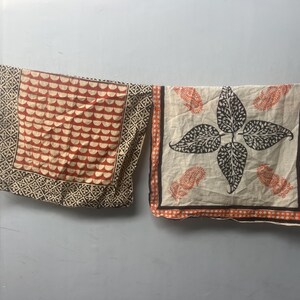 Handtryckt bomullsbandanaset, naturfärgad slips, ekologiska färger bild 4