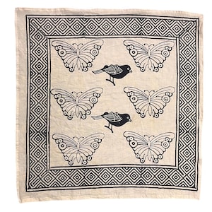 Hand printed bandana,Neckkerchief,Handkerchief,Necktie made with natural colours gift item