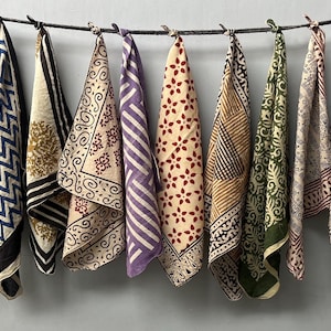 Set of 10  Hand printed bandana,Neckkerchief,Handkerchief,Necktie made with natural colours gift item