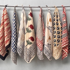 Set of 10  Hand printed bandana,Neckkerchief,Handkerchief,Necktie made with natural colours gift item