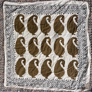 Hand printed bandana,Neckkerchief,Handkerchief,Necktie made with natural colours gift item