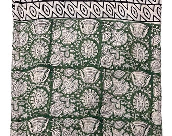 Hand Block Printed Cotton Sarong, Beach Wrap, Vegetable Colors