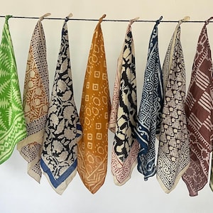 Set of 10  Hand printed bandana,Neckkerchief,Handkerchief,Necktie made with natural colours gift item
