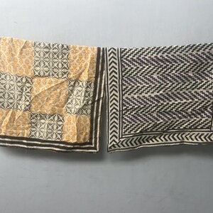 Handtryckt bomullsbandanaset, naturfärgad slips, ekologiska färger bild 3