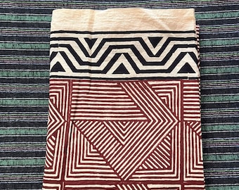 Hand Block Printed Cotton Sarong, Beach Wrap, Vegetable Colors
