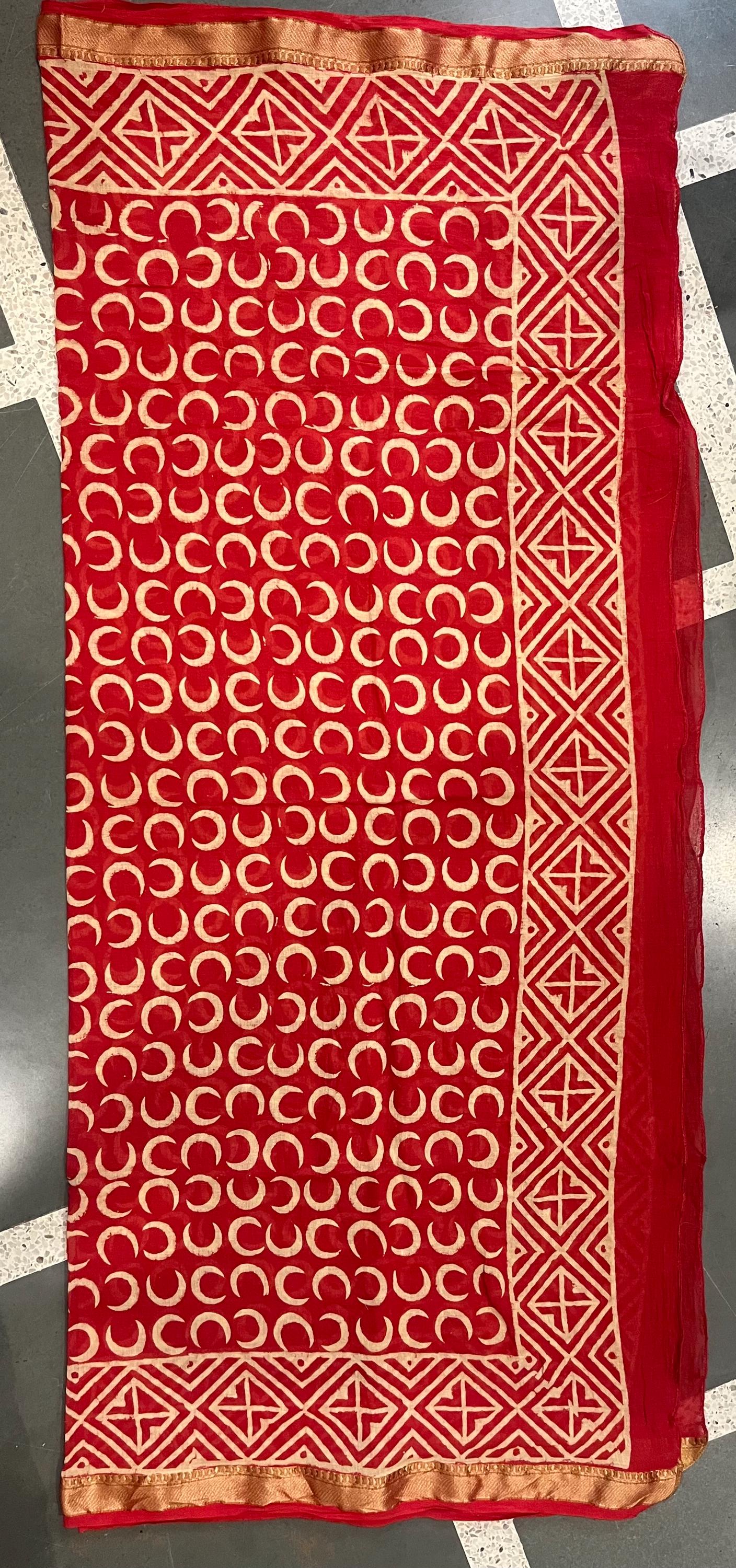 Hand Block Printed Organic Cotton Sarong, Beach Scarf, Pareo