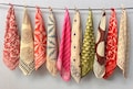 Set of 10  Hand printed bandana,Neckkerchief,Handkerchief,Necktie made with natural colours gift item product logo