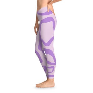 Purple  Stretchy Leggings, Yoga Fitness Everyday Wear, Gifts for Her, Comfort & Style, Unique Design