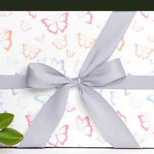 Pastel Butterfly Gift Wrap Soft Watercolor Wrapping Paper Whimsical Spring Nature Inspired Light Feminine Baby Shower Decor 24x72 24x144