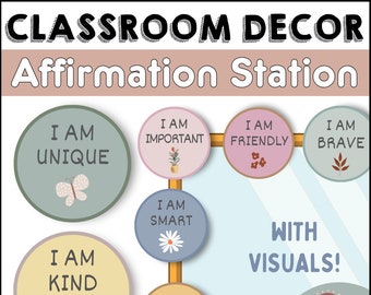 Daily Affirmation Station | Boho | Positive Classroom Decor
