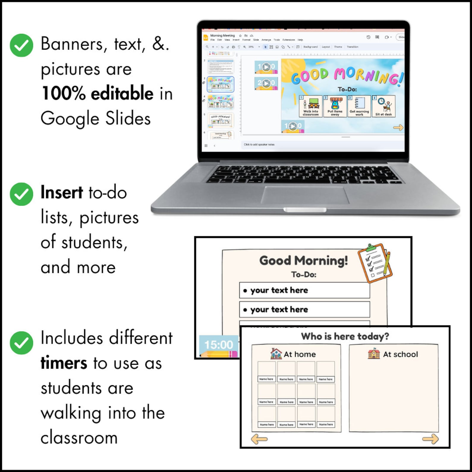 Special Education Morning Meeting: Editable Google Slides (calendar ...