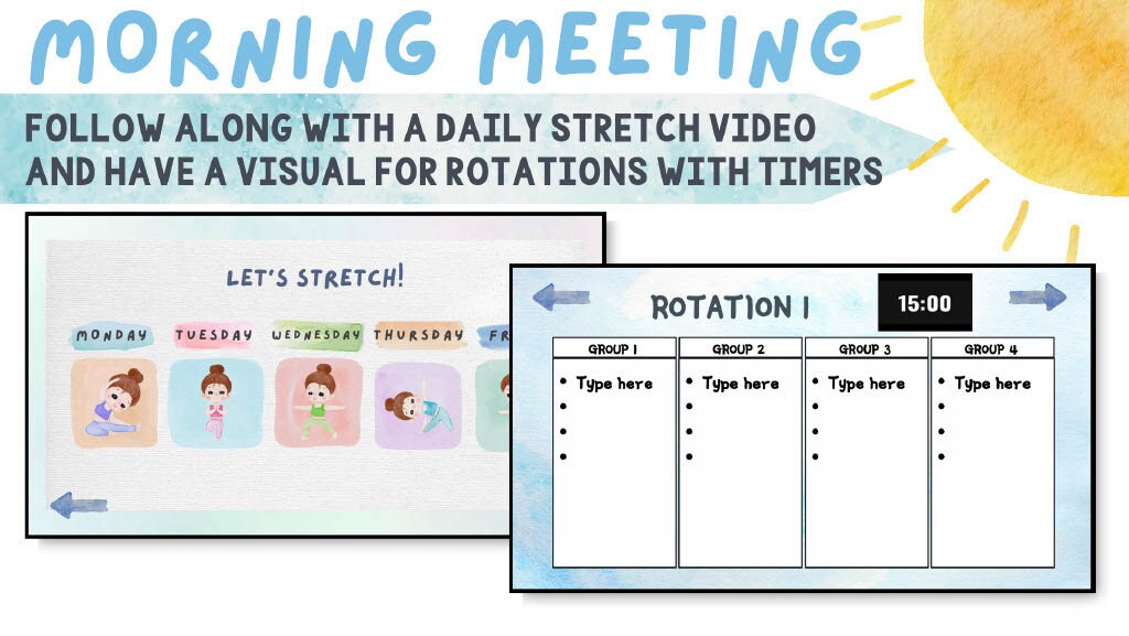 Morning Meeting Editable Google Slides | Watercolor-themed | for ...