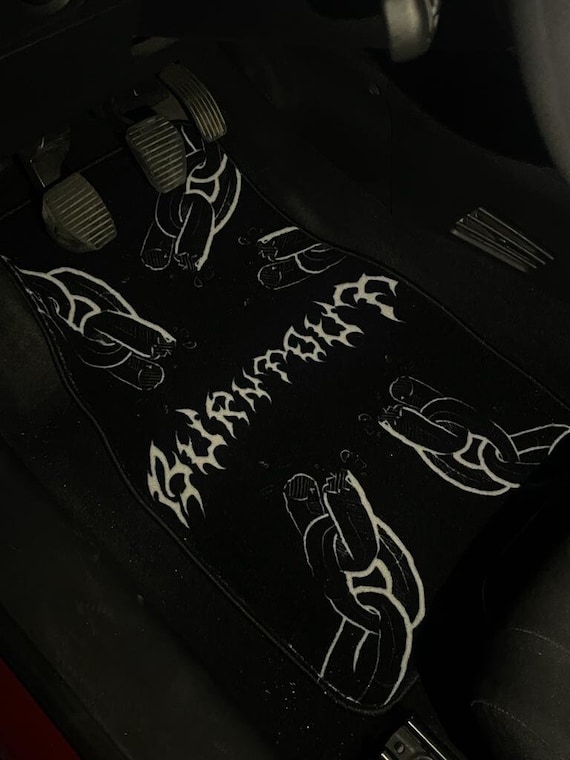 Burntout Chainlink Car Mats (Real Carpet)