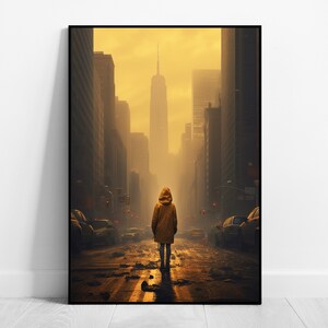 Sci-Fi Poster Fantasy Poster Dystopie Poster Urbane Wandkunst NYC Wandbild Science-Fiction Post-Apokalypse Dark Wall Art