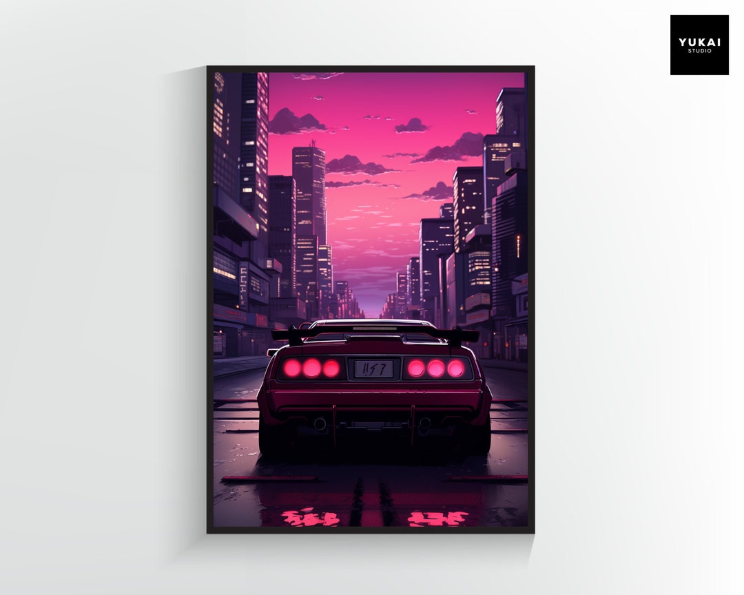 JDM Street Racing Car at Night Japan Premium Poster Car - Etsy