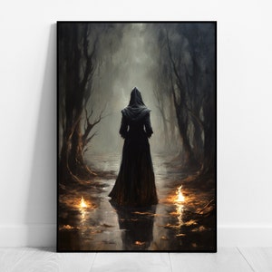Gothic Poster Dark Academia Poster Hexen Poster Mystik Wandbild Fantasy Wandbild Dunkle Romantik Wandkunst Dark Art Print