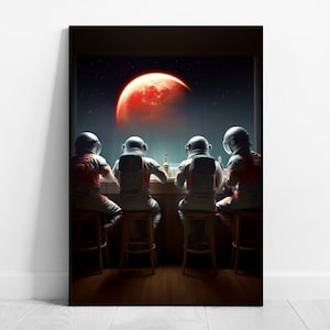 Sci-Fi Poster Space Poster Astronauten Poster Fantasy Wandkunst Weltraum Wandbild Science-Fiction Dark Wall Art