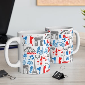 Paris Coffee Mug Gift for Lovers of Paris, Eiffel Mug in 11oz and 15oz, European Gift for Her, France Souvenir, Paris Collage Mug