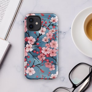 Cherry Blossom Flowers Case for iPhone® 12 / 13 / 14 / 15, Pro / Max / Plus / Mini, Gift for Her, Graduation Gift, Christmas Gift, Birthday