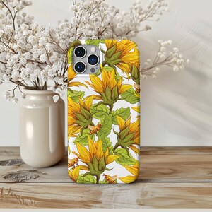 Sunflower Floral Tough Case for iPhone® 11/12/13/14/15, Pro/Max/Plus/Mini, Birthday Gift for Her, Graduation Gift, Mother&#39;s Day Present