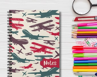 Pilot Notebook Gift for Aviator Spiral Notebook, Airplane Spiral Notebook Journal for Pilots in Training, School Aviation Themed Gift