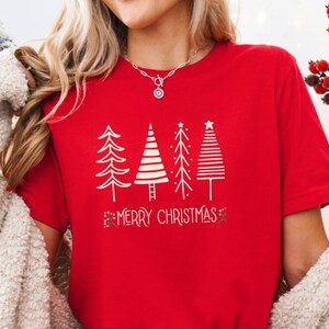 Camiseta FELIZ NAVIDAD, árbol de Navidad, camiseta navideña, camiseta navideña, camiseta festiva, camiseta festiva, regalo para ella, regalo para Navidad