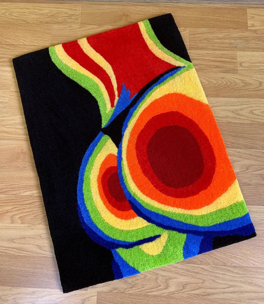 Custom Tufted Rug Thermal Body Rug, Colorful Handmade Area Rug, Dorm