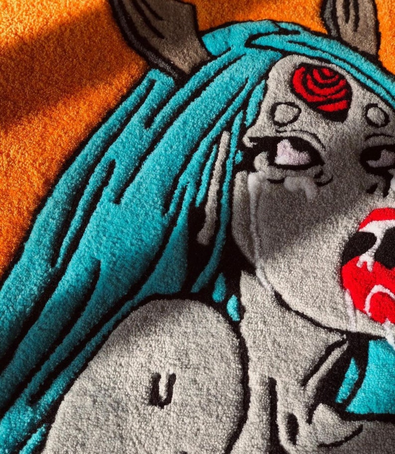 Anime Rug Custom Tufted Rug, Handmade Area Rug, Gift for Anime Lovers