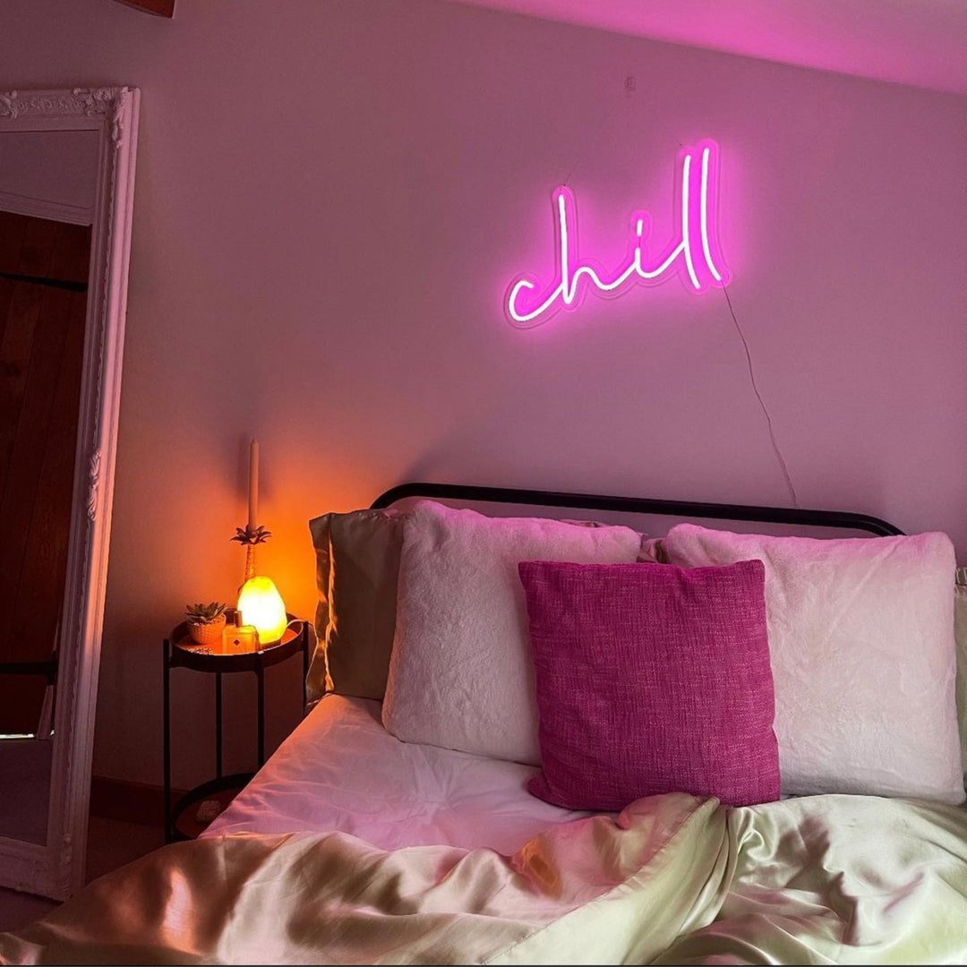 Neon Sign Chill Bar Wall Neon Art, Night Lights Neon Signs, Custom Neon