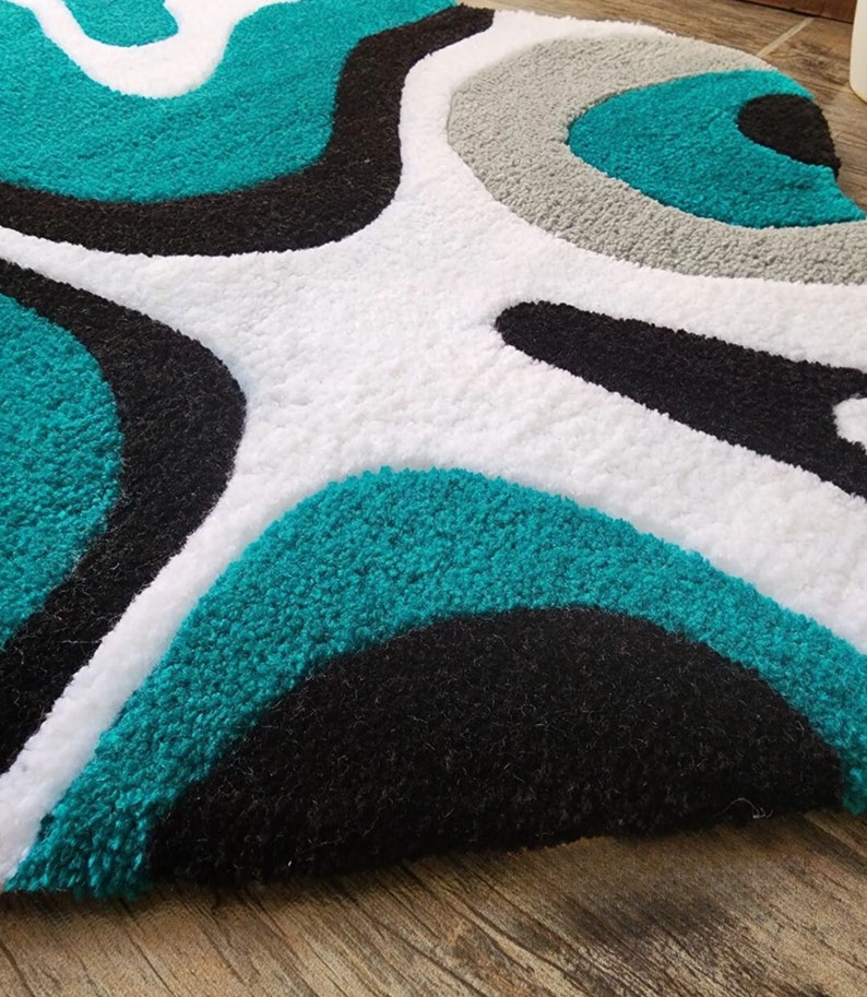 Abstract Tufted Rug Custom Moss Rug Housewarming Gifts Etsy