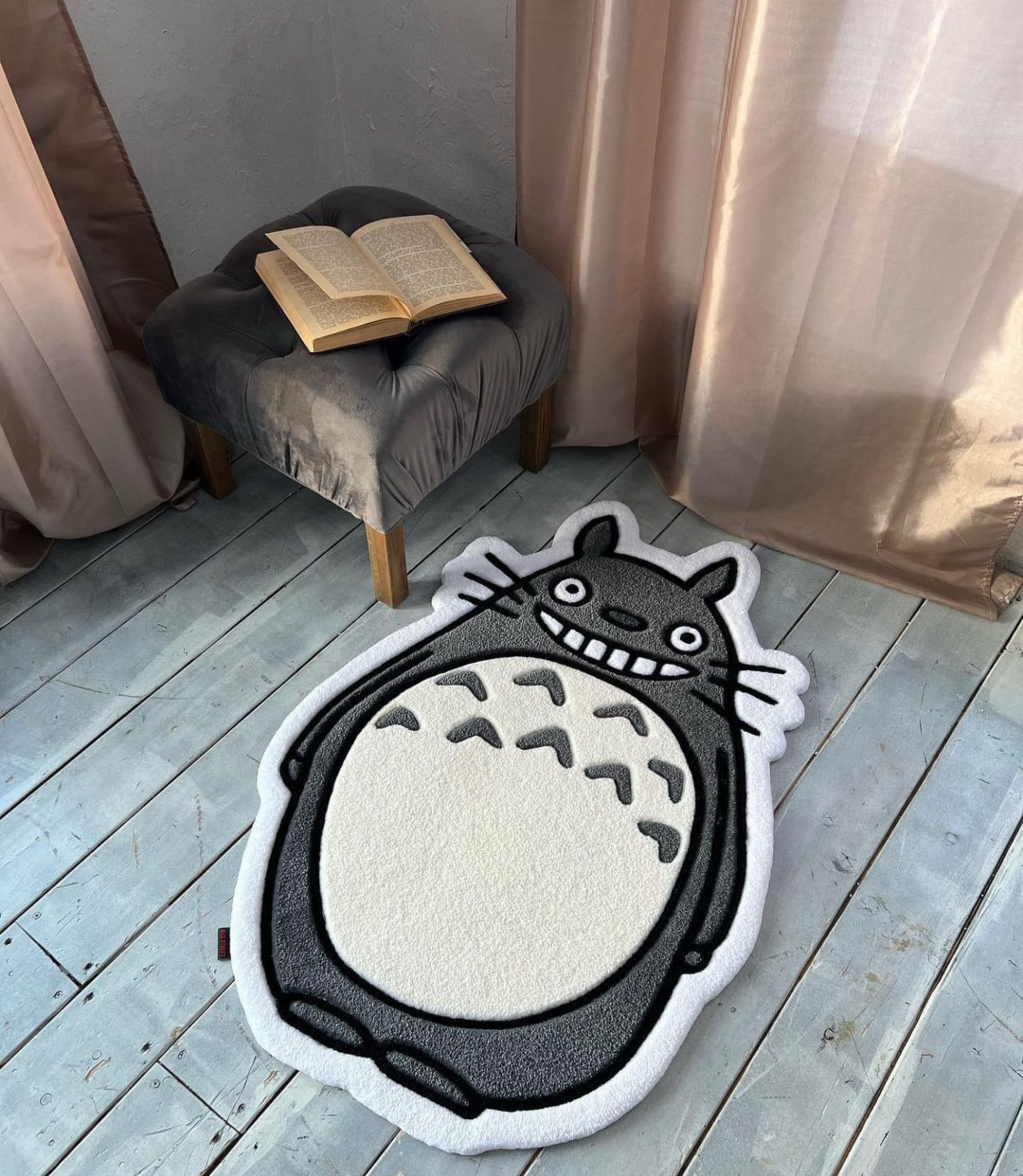 Hand Tufted Rug Anime Totoro Rug, Modern Area Rug, Gift for Anime