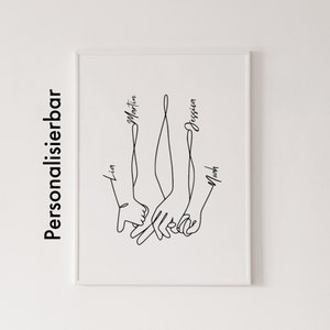 Personalisierbares Familienposter, Familie Poster, Poster mit Namen, Geschenkidee, personalisiertes Geschenk, zur Geburt, zum Geburtstag