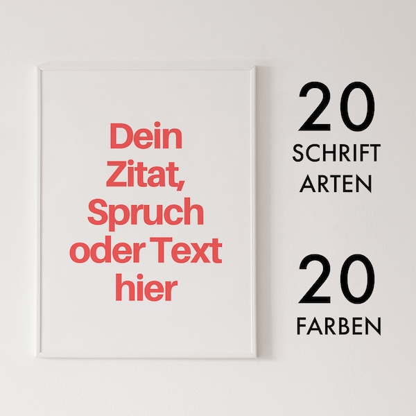 Personalisierbares Zitat Poster, Songtext Poster, Spruch Poster, personalisiertes Poster mit Text, Textposter, Geschenkidee, Wanddekoration