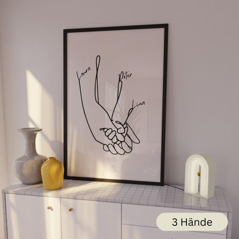 Personalisierbares Familienposter, Familie Poster, Poster mit Namen, Geschenkidee, personalisiertes Geschenk, zur Geburt, zum Geburtstag Bild 3