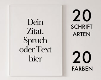 Personalisierbares Zitat Poster, Songtext Poster, Spruch Poster, personalisiertes Poster mit Text, Textposter, Geschenkidee, Wanddekoration