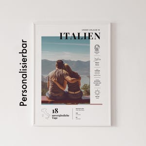 Personaisierbares Urlaub Poster mit Foto, Urlaubsfoto, Paar Reise Poster, Hochzeitsreise, Beste Freunde Geschenk, Fotoposter, Individuell