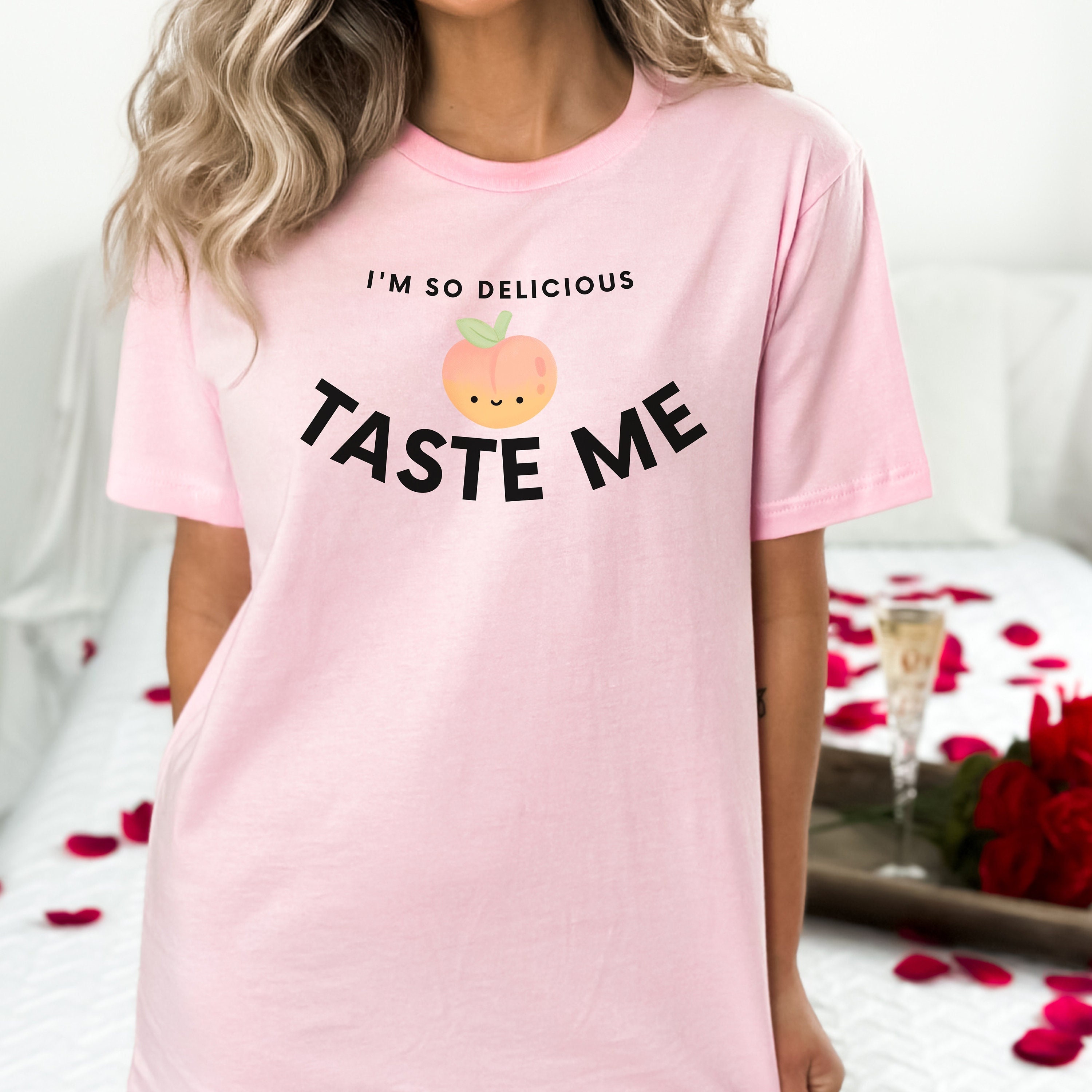 Taste Me Shirt I'm Delicious Taste Me Peach Tank BBC sexy slut shirt hotwife gangbang tee swinger lifestyle atlanta peach whore wear