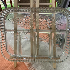 Vintage Indiana Glass EAPG Divided Fruit Serving Platter/Collectible Platter